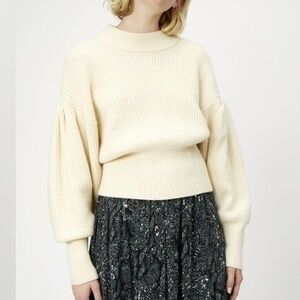 Just Female - Sophie High Neck Knit Sweater top Size S 
Color Beige